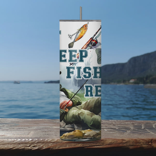 Eat Sleep Fish Repeat 20oz Tumbler with Straw
