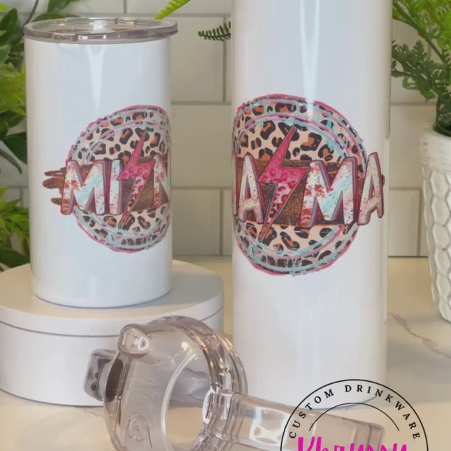 READY TO SHIP 20oz Mama and 12oz Mini Custom Tumbler Set