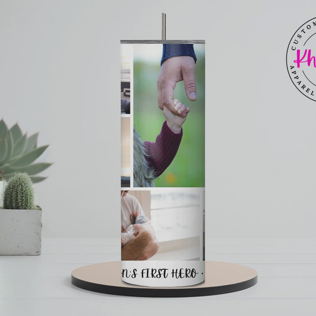 Our Hero Father's Day 20oz Photo-frame Tumbler with Straw