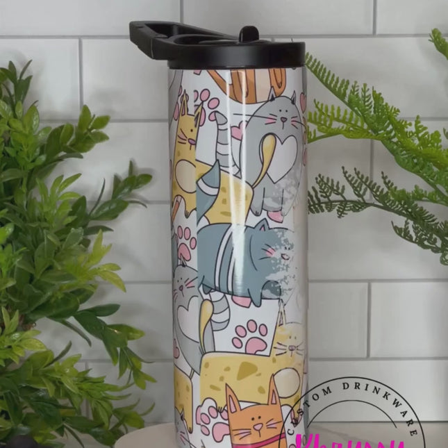 READY TO SHIP Pawsome Cat Mom 20oz Tumbler with Straw