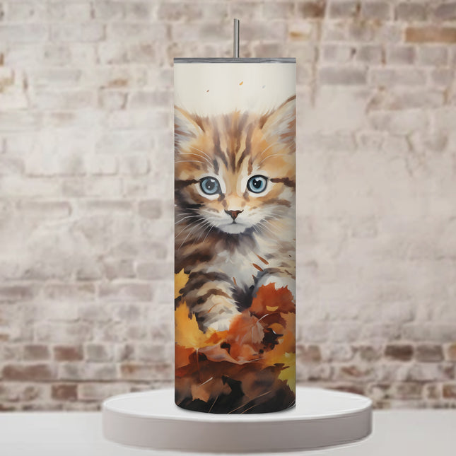 Whiskers & Autumn Bliss 20oz Tumbler with Straw