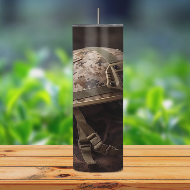 Courage Under the Helmet 20oz Tumbler with Straw