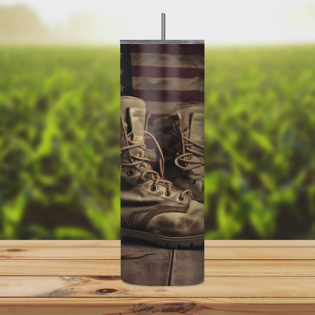 Patriot's Valor 20oz Military Tumbler with Straw