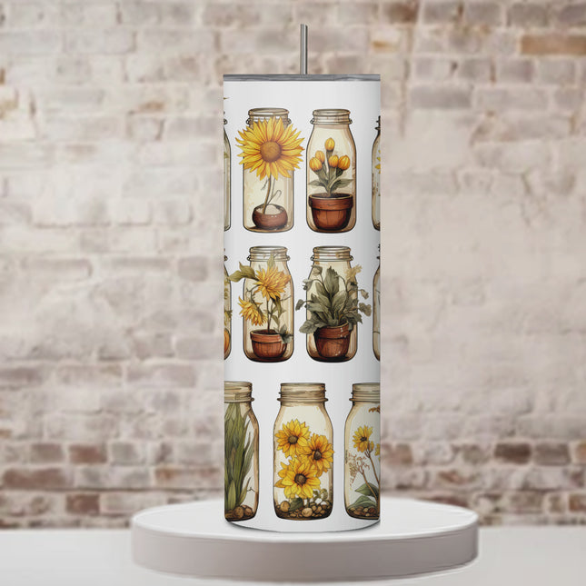 Sunny Fields Mason Jar 20oz Tumbler with Straw