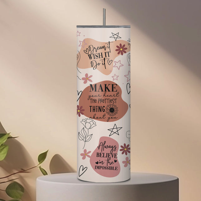 Serenity Affirmation 20oz Tumbler with Straw