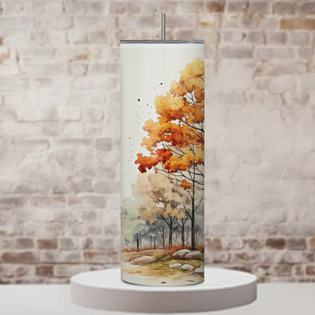 Autumn Blaze Colorful Leaves 20oz Tumbler with Straw