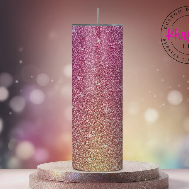 Pink Ombre Personalized 20oz Tumbler with Straw