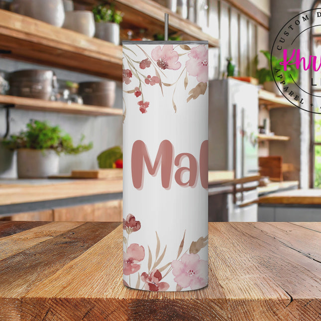 Pastel Petal Mama 20oz Tumbler with Straw