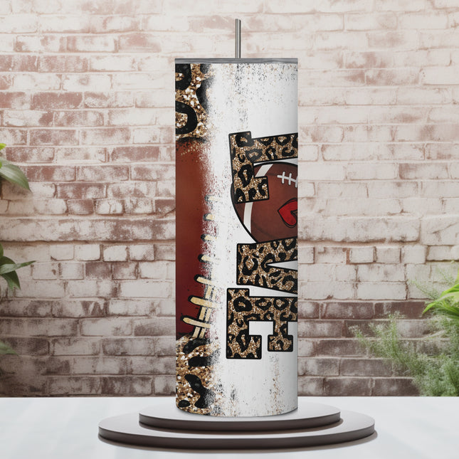 Game Day Love 20oz Football Tumbler with Straw