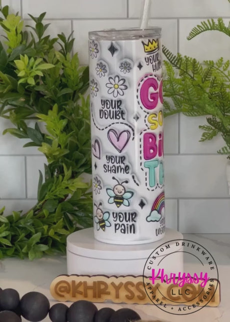 READY TO SHIP God is Bigger Than 20oz Inspirational Tumbler