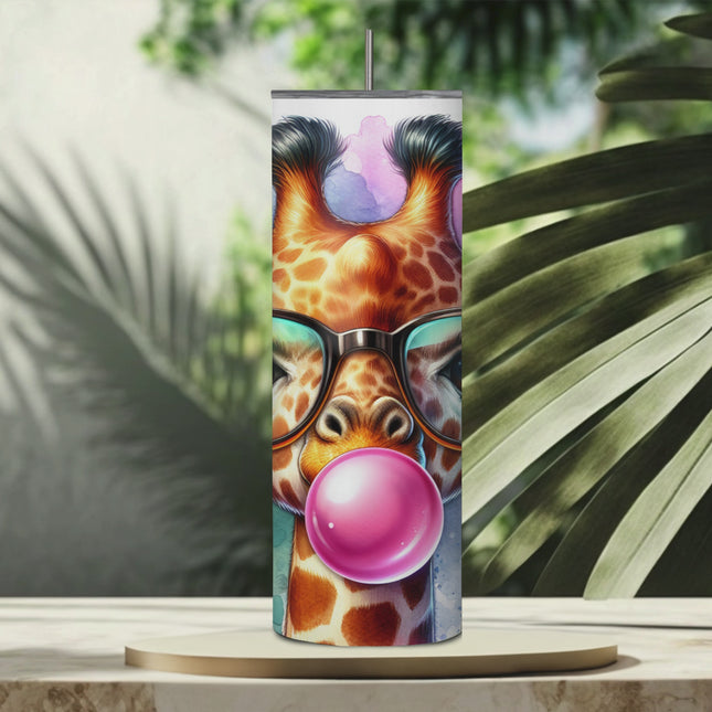 Giraffe Bubblegum Bliss 20oz Tumbler with Straw