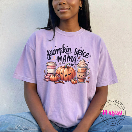 Orchid tee with the pumpkin spice mama fall design
