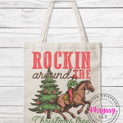 Rockin Around The Christmas Tree Tote Bag