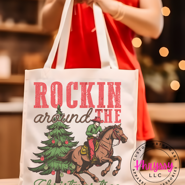 Rockin Around The Christmas Tree Tote Bag
