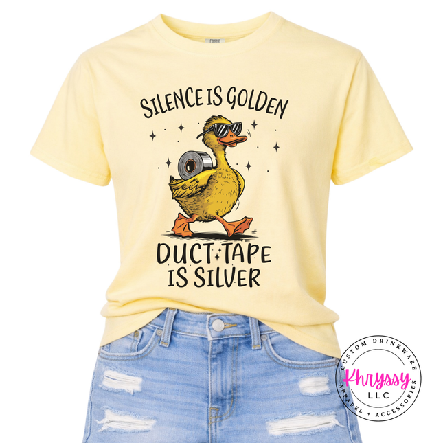 Soft Comfort Colors humor tee with sunglasses duck and sarcastic script graphic
