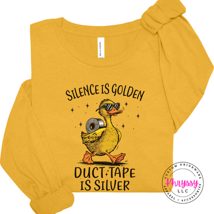 Bella Canvas fitted sarcastic tee long sleeve with sunglasses duck humor graphic