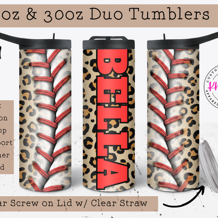 Roaring Baseball Spirit 20oz Personalized Tumbler with Straw