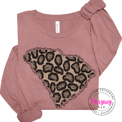South Carolina Leopard Long Sleeve Tee for SC Pride and Local Gifts
