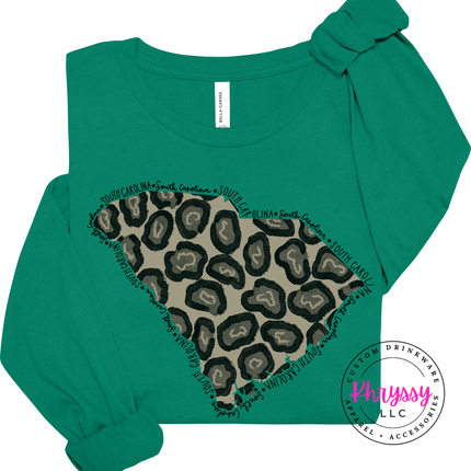 South Carolina Leopard Long Sleeve Tee for SC Pride and Local Gifts
