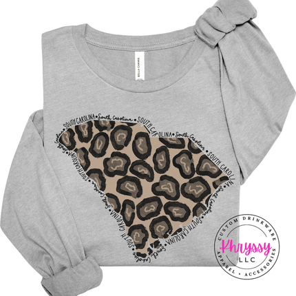 South Carolina Leopard Long Sleeve Tee for SC Pride and Local Gifts