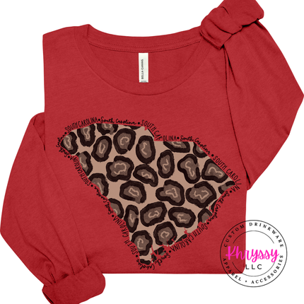 South Carolina Leopard Long Sleeve Tee for SC Pride and Local Gifts