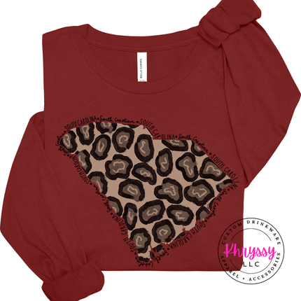 South Carolina Leopard Long Sleeve Tee for SC Pride and Local Gifts