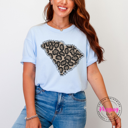 South Carolina Leopard Print State Tee for SC Pride and Local Gifts