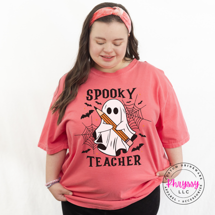 Watermelon tee with the cute Halloween teacher ghost design