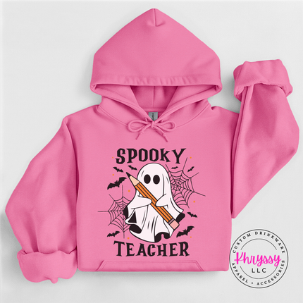 Spooky Teacher Ghost Halloween Pullover Hoodie