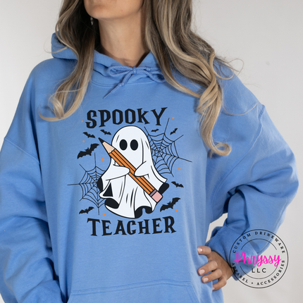 Spooky Teacher Ghost Halloween Pullover Hoodie