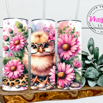 Spring Chick Bloom 20oz Tumbler with Straw