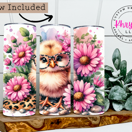 Spring Chick Bloom 20oz Tumbler with Straw