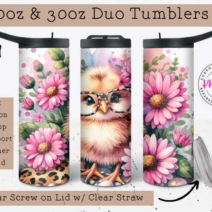 Spring Chick Bloom 20oz Tumbler with Straw