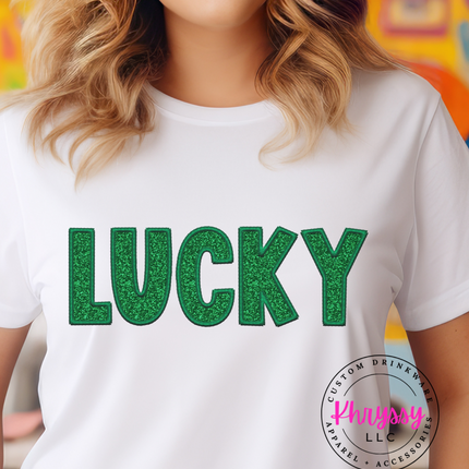 St. Patrick's Day Lucky Faux Sequin Unisex Shirt