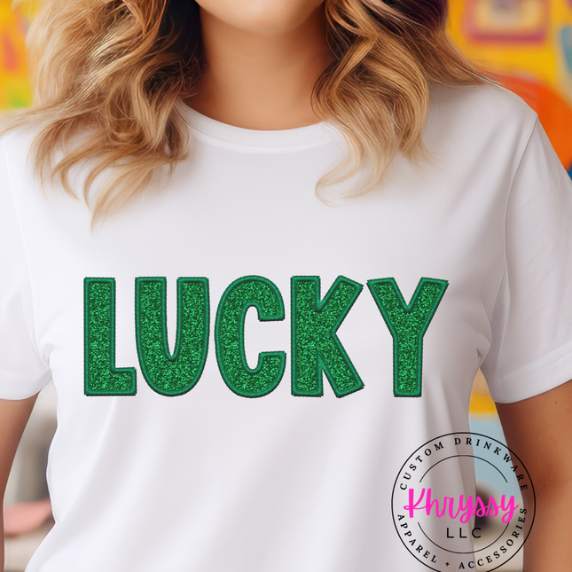 St. Patrick's Day Lucky Faux Sequin Unisex Shirt