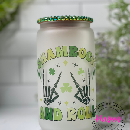 16oz Libbey Glass with Glass Straw