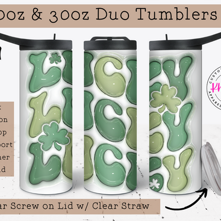 Lucky, Lucky, Lucky 20oz Tumbler with Straw