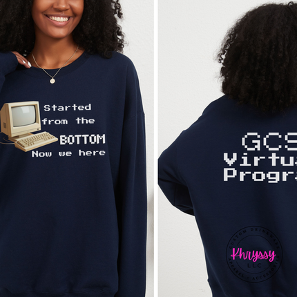 GCS Virtual Program Crewneck Sweatshirt — Two-Sided Retro Design