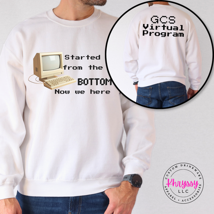 GCS Virtual Program Crewneck Sweatshirt — Two-Sided Retro Design