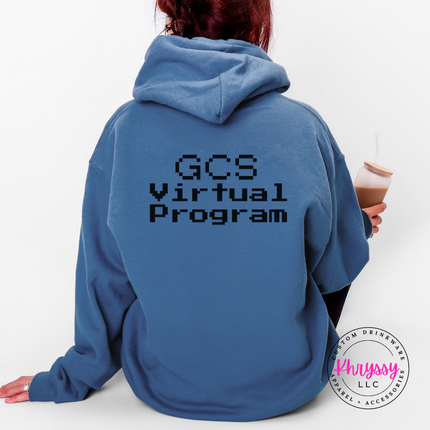 Started From the Bottom Now We Here GCS Virtual Program Gildan Heavy Blend Hoodie Front Back