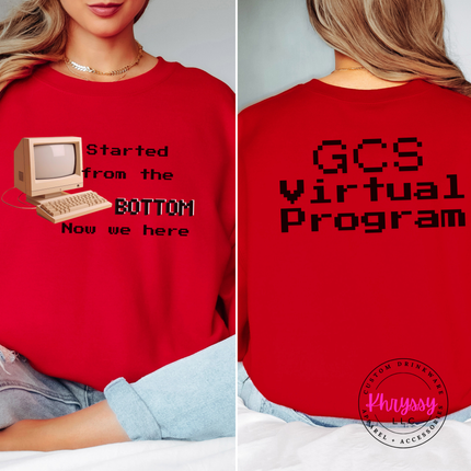 GCS Virtual Program Crewneck Sweatshirt — Two-Sided Retro Design