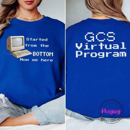 GCS Virtual Program Crewneck Sweatshirt — Two-Sided Retro Design