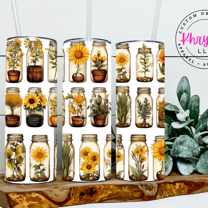 Sunny Fields Mason Jar 20oz Tumbler with Straw