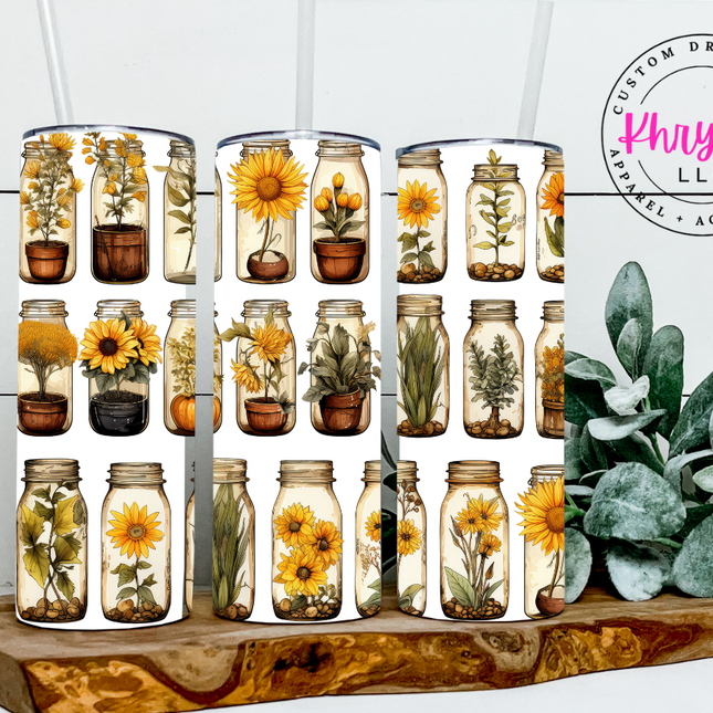 Sunny Fields Mason Jar 20oz Tumbler with Straw