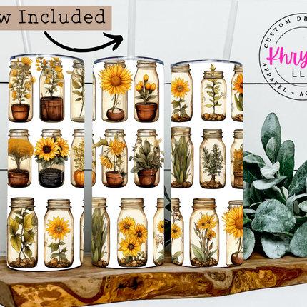 Sunny Fields Mason Jar 20oz Tumbler with Straw