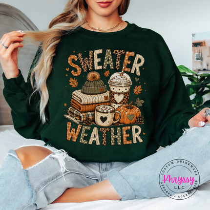Forest crewneck sweatshirt printed with the autumn sweater weather graphic