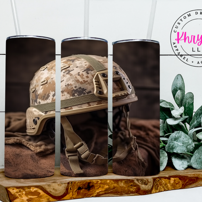 Courage Under the Helmet 20oz Tumbler with Straw