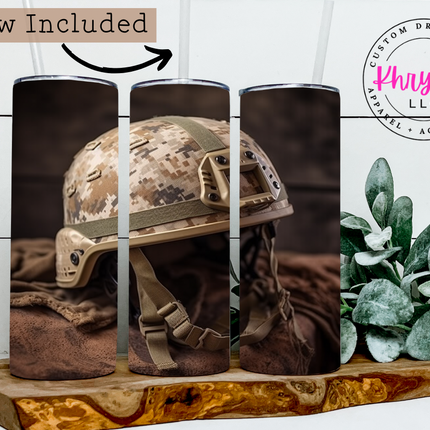 Courage Under the Helmet 20oz Tumbler with Straw