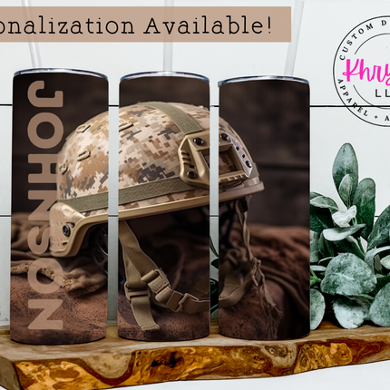 Courage Under the Helmet 20oz Tumbler with Straw