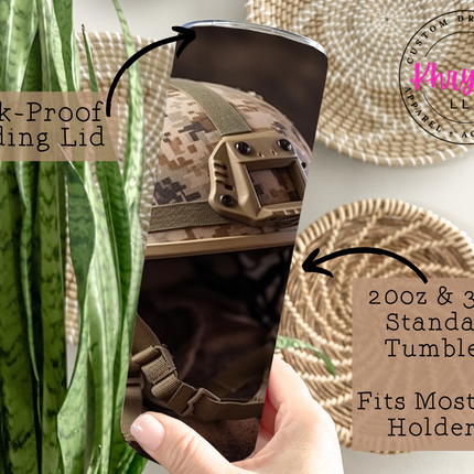 Courage Under the Helmet 20oz Tumbler with Straw